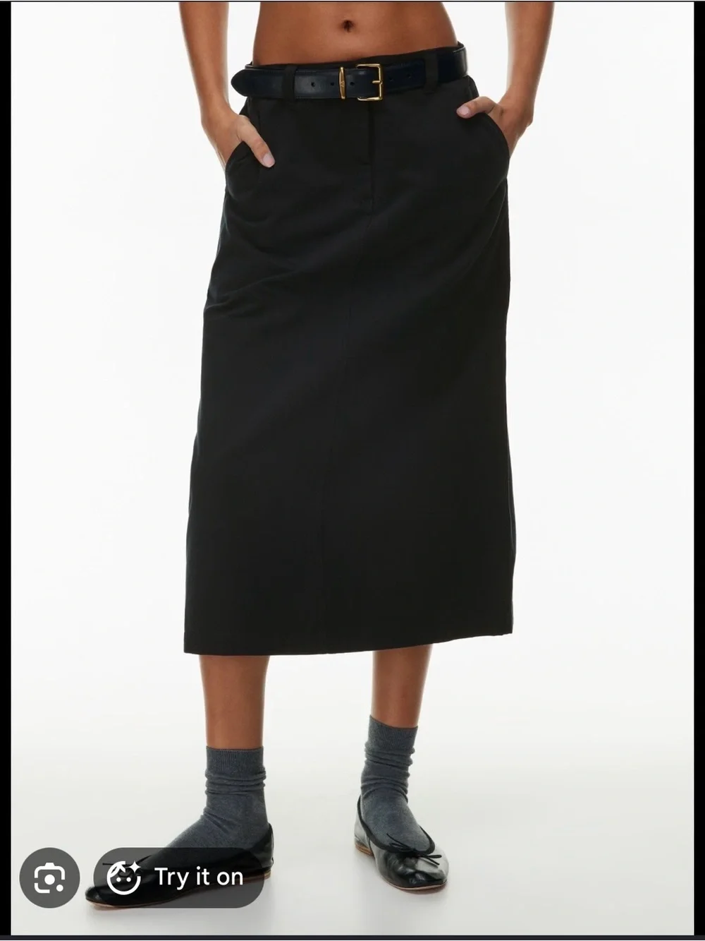 Aritzia Black Maxi Skirt with Front Pockets